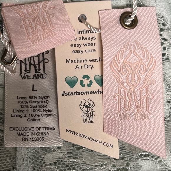 Free People X HAH Comin in Haht Lace Bodysuit Size Large Something Blue - Picture 15 of 16